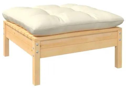 Set mobilier de grădină cu perne crem, 8 piese, lemn masiv pin - 5/5