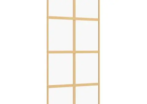 Ușă glisantă, auriu, 90x205 cm, sticlă ESG mată și aluminiu - 2/5