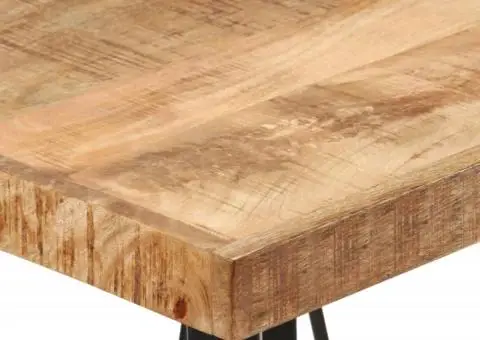 Masă de bar, 55x55x107 cm, lemn masiv de mango și fier - 5/5