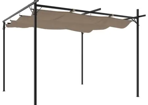 Pergola cu acoperiș retractabil, gri taupe, 295x292x230 cm - 2/5
