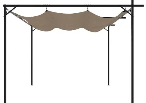 Pergola cu acoperiș retractabil, gri taupe, 295x292x230 cm - 4/5
