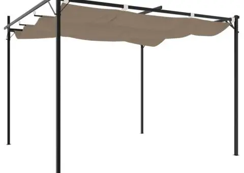 Pergola cu acoperiș retractabil, gri taupe, 295x292x230 cm - 5/5