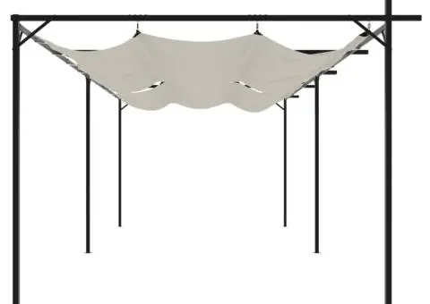 Pergola cu acoperiș retractabil, crem, 589x292x230 cm - 4/5