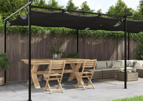 Pergola cu acoperiș retractabil, antracit, 589x292x230 cm - 1/5