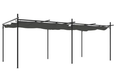 Pergola cu acoperiș retractabil, antracit, 589x292x230 cm - 2/5