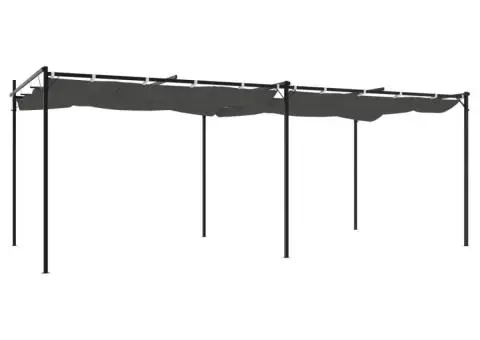 Pergola cu acoperiș retractabil, antracit, 589x292x230 cm - 5/5