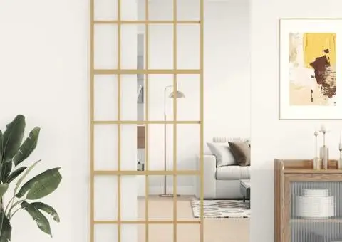 Ușă glisantă auriu 76x205 cm sticlă ESG transparentă/aluminiu - 1/5