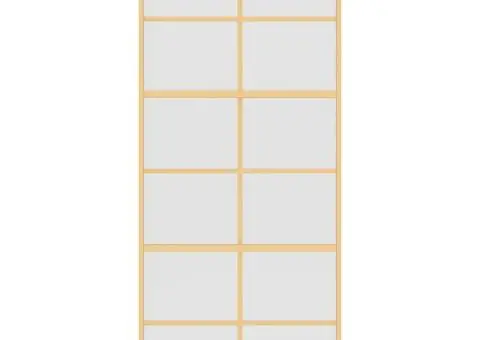 Ușă glisantă, auriu, 90x205 cm, sticlă ESG mată și aluminiu - 4/5