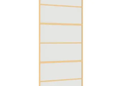 Ușă glisantă, auriu, 90x205 cm, sticlă ESG mată și aluminiu - 2/5