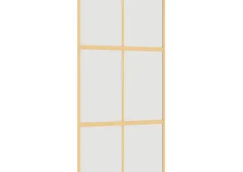 Ușă glisantă, auriu, 90x205 cm, sticlă ESG mată și aluminiu - 2/5