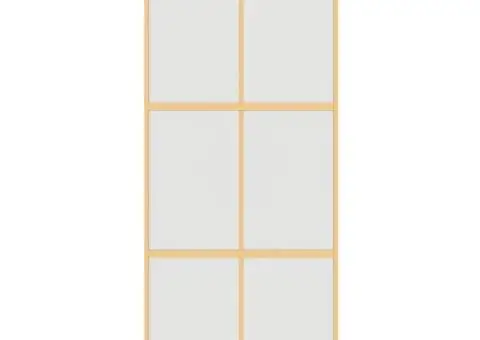 Ușă glisantă, auriu, 90x205 cm, sticlă ESG mată și aluminiu - 3/5