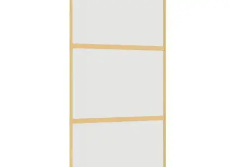 Ușă glisantă, auriu, 102,5x205 cm, sticlă ESG mată și aluminiu - 2/5