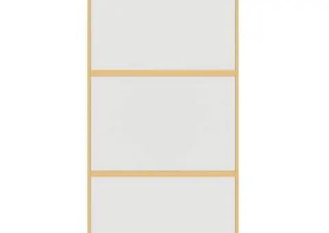 Ușă glisantă, auriu, 102,5x205 cm, sticlă ESG mată și aluminiu - 3/5