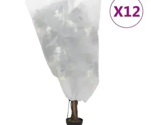 vidaXL Huse pentru plante din fleece cu șnur 12 buc. 70 g/m² 0,8x0,8 m