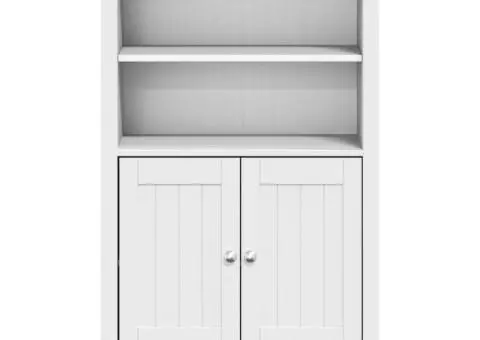 Dulap de baie BERG, alb, 69,5x34x110 cm, lemn masiv de pin - 3/5