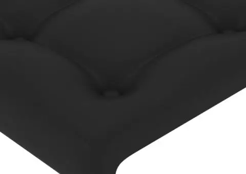 Tăblie de pat cu LED, negru, 90x5x118/128 cm, catifea - 5/5