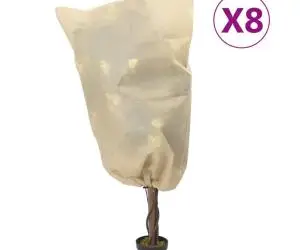 vidaXL Huse pentru plante din fleece cu șnur 8 buc. 70 g/m² 0,8x1 m