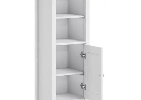 Dulap de baie BERG, alb, 40x34x110 cm, lemn masiv de pin - 4/5