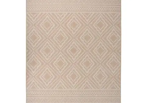 Covor de exterior, dungi maro, 160x230 cm, țesătură plată - 1/5