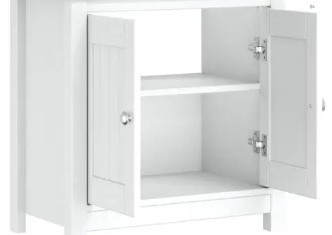 Dulap chiuvetă de baie BERG, alb, 60x34x59 cm, lemn masiv pin - 4/5