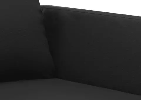 Set de canapele cu perne, 2 piese, negru, piele ecologică - 5/5