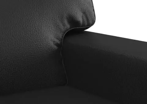 Set de canapele, 2 piese, negru, piele ecologică - 5/5