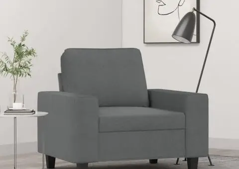 Fotoliu canapea, gri închis, 60 cm, material textil - 1/5