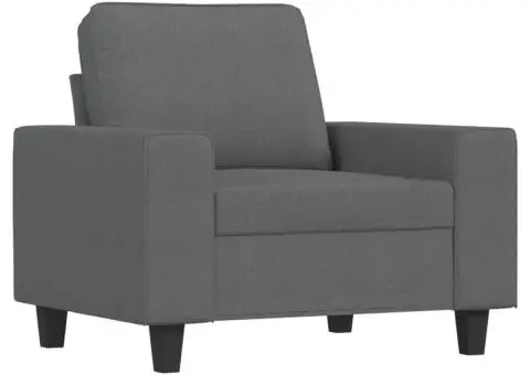 Fotoliu canapea, gri închis, 60 cm, material textil - 2/5