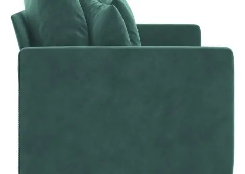 Canapea cu 3 locuri, verde închis, 180 cm, catifea - 4/5