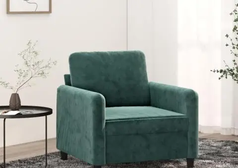 Fotoliu canapea, verde închis, 60 cm, catifea - 1/5