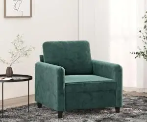 vidaXL Fotoliu canapea, verde închis, 60 cm, catifea