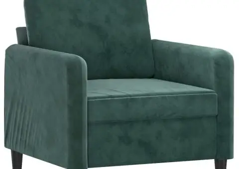 Fotoliu canapea, verde închis, 60 cm, catifea - 2/5