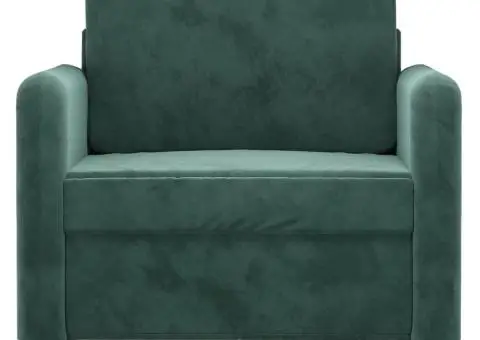 Fotoliu canapea, verde închis, 60 cm, catifea - 3/5