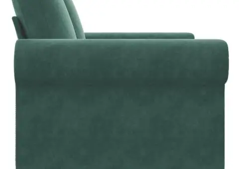 Canapea cu 2 locuri, verde închis, 120 cm, catifea - 5/5