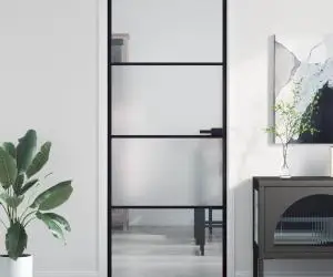 vidaXL Ușă de interior negru 83x201,5 cm sticlă securiz./aluminiu slim