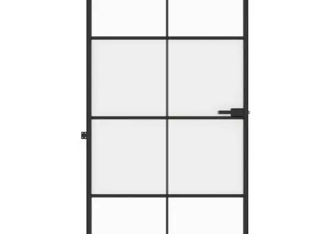 Ușă interior negru 102,5x201,5 cm sticlă securiz./aluminiu slim - 3/5
