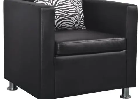 Fotoliu, negru, piele ecologică - 1/5