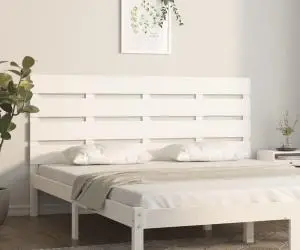 vidaXL Tăblie de pat, alb, 150x3x80 cm, lemn masiv de pin