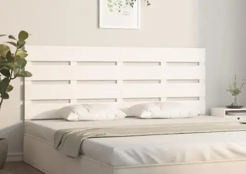 Tăblie de pat, alb, 150x3x80 cm, lemn masiv de pin - 3/5