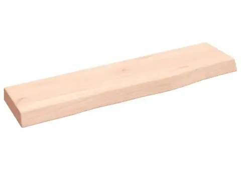 Poliță de perete, 40x10x2 cm, lemn masiv de stejar netratat - 2/5