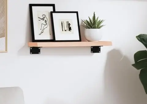 Poliță de perete, 40x10x2 cm, lemn masiv de stejar netratat - 3/5