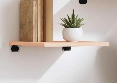 Poliță de perete, 40x40x2 cm, lemn masiv de stejar netratat - 1/5