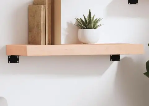 Poliță de perete, 60x20x6 cm, lemn masiv de stejar netratat - 1/5