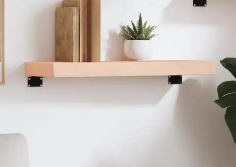 Poliță de perete, 60x20x6 cm, lemn masiv de stejar netratat - 3/5