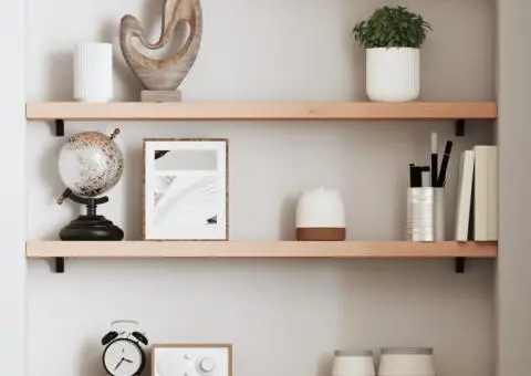 Poliță de perete, 80x10x4 cm, lemn masiv de stejar netratat - 1/5