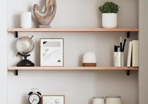 Poliță de perete, 100x10x2 cm, lemn masiv de stejar netratat - 1/5