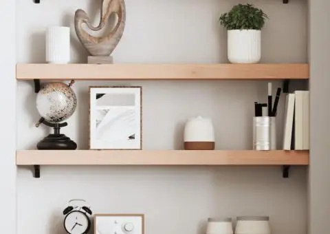 Poliță de perete, 100x10x6 cm, lemn masiv de stejar netratat - 1/5