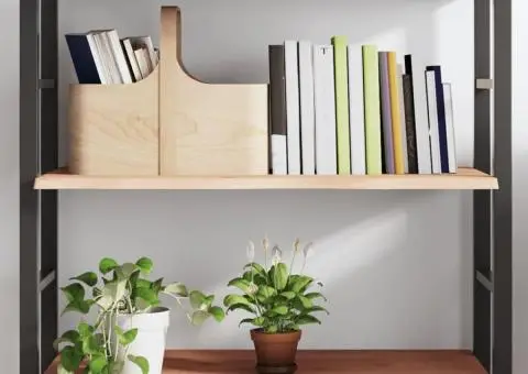 Poliță de perete, 100x40x2 cm, lemn masiv de stejar netratat - 1/5