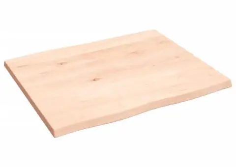 Blat masă 60x50x2 cm lemn masiv stejar netratat contur organic - 4/5