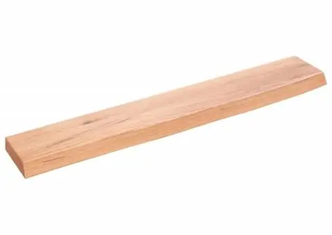 Poliță perete maro deschis 60x10x2 cm lemn masiv stejar tratat - 2/5